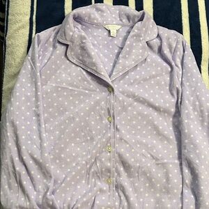 Charter Club Lavender Polka Dot Pajama Top SZ Large NWT